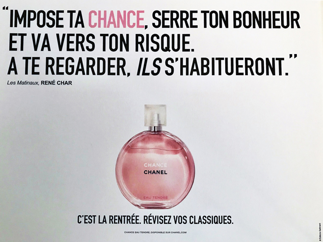 J En Ai Reve Chanel L A Fait La Campagne C Est La Rentree Revisez Vos Classiques Un Texte Un Jour